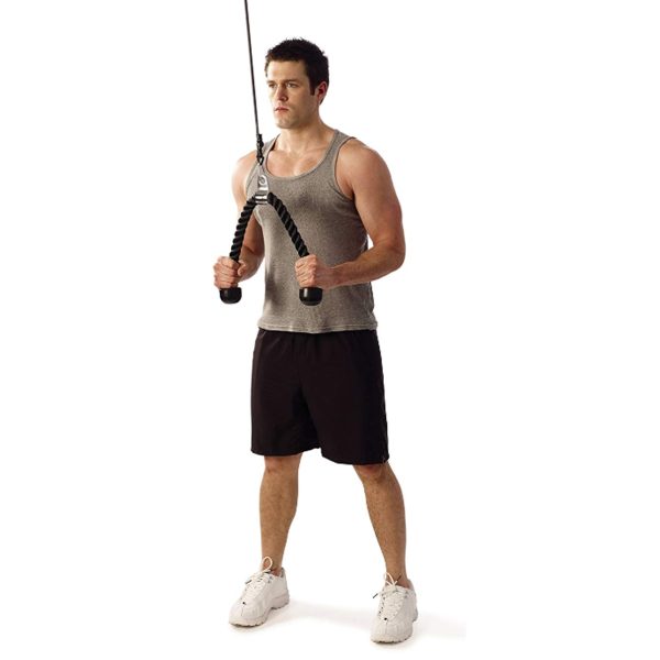 Agarre Polea Cuerda Doble Triceps Entrenamiento Pesas - Imagen 5