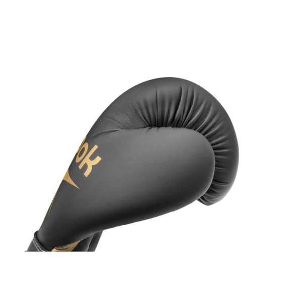 Guantes de boxeo Reebok negro c/dorado 16oz - Imagen 3