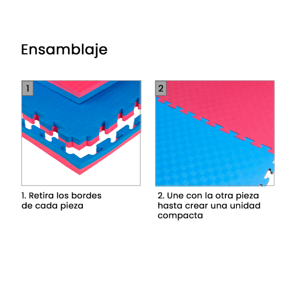 PISO TATAMI GOMA EVA ENCASTRABLE AZUL/ROJO 1x1m 2cm - Imagen 6