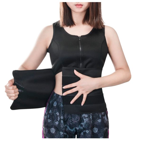CHALECO FAJA REDUCTORA SUDADERA NEGRA - Imagen 5