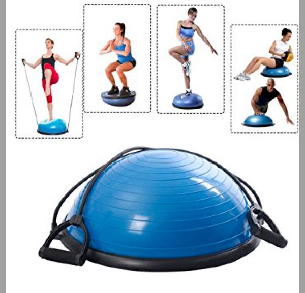Medio Balón Plataforma Bosu Ball Esfera Con Bandas - Imagen 5