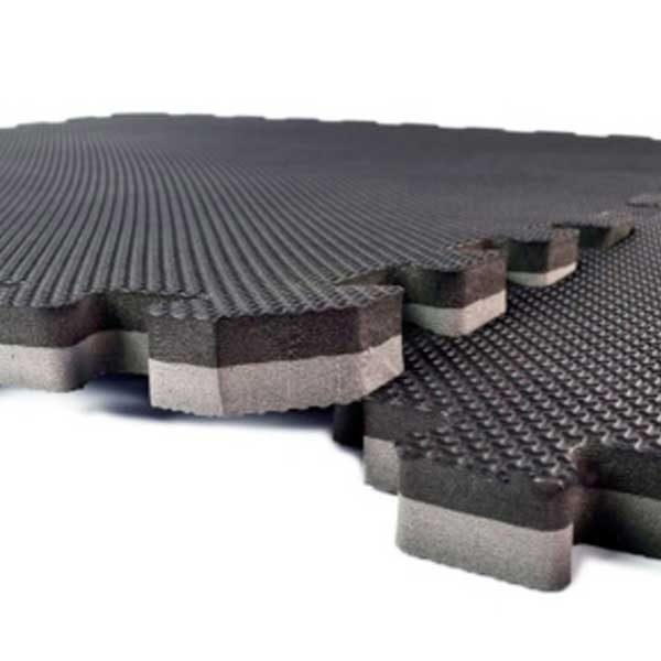PISO TATAMI GOMA EVA ENCASTRABLE NEGRO/GRIS 1x1m 2cm - Imagen 2