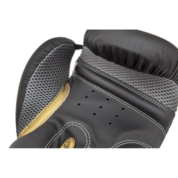 Guantes de boxeo Reebok negro c/dorado 12oz - Imagen 5