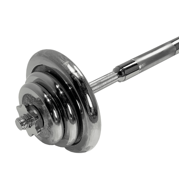 Set de mancuernas y barra cromadas c/valija Athletic 30kg - Imagen 6
