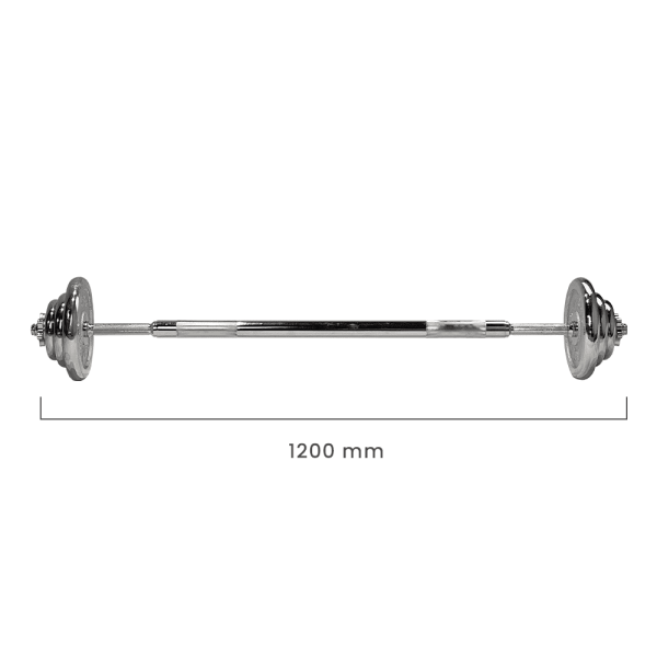 Set de mancuernas y barra cromadas c/valija Athletic 30kg - Imagen 4