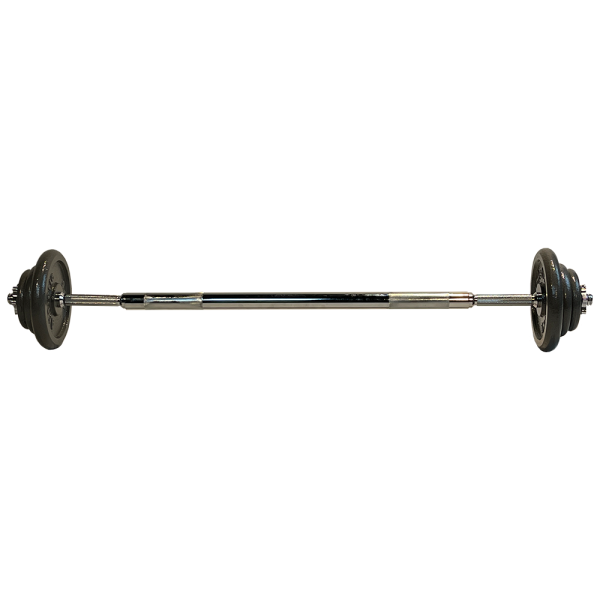 Set de mancuernas y barra gris c/valija Athletic 30kg - Imagen 5