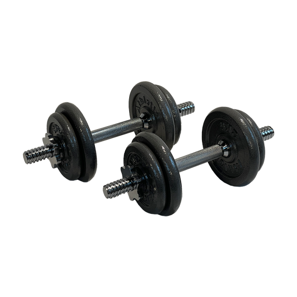 Set de mancuernas y barra gris c/valija Athletic 30kg - Imagen 6