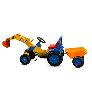 Buggy tractor excavador con pedales y remolque