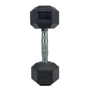Mancuerna hexagonal recubierta de goma 5kg