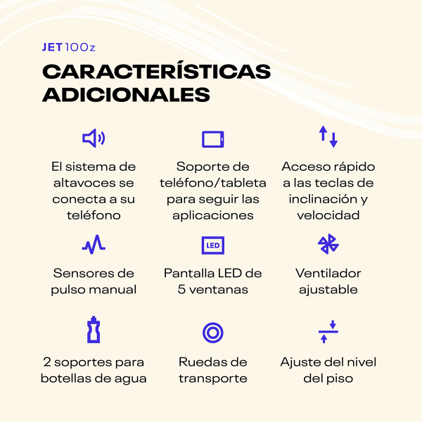 Caminador Eléctrico Plegable Reebok Jet 100z 2HP 18 Km/h - Imagen 3