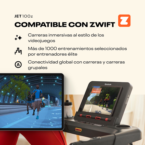 Caminador Eléctrico Plegable Reebok Jet 100z 2HP 18 Km/h - Imagen 4