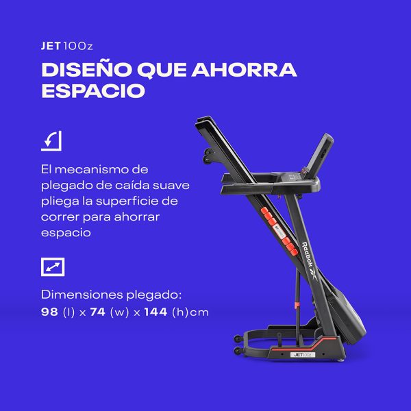 Caminador Eléctrico Plegable Reebok Jet 100z 2HP 18 Km/h - Imagen 9