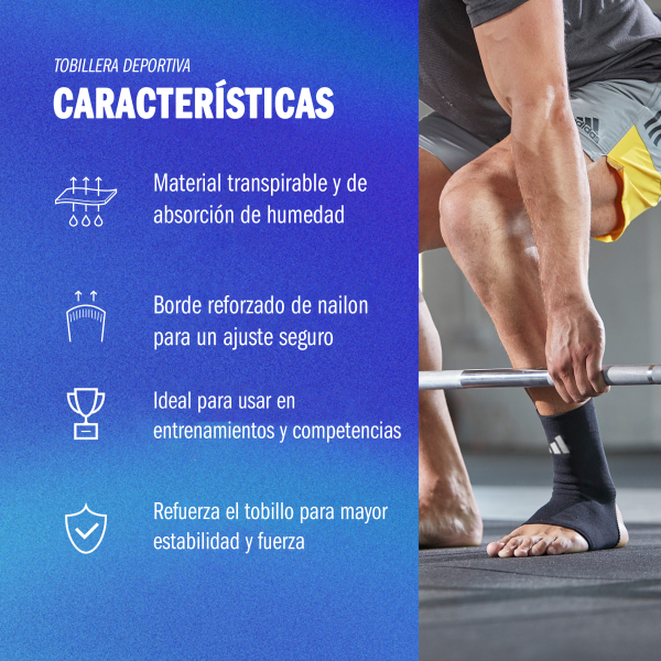 Tobillera Adidas Negro c/naranja Talle S