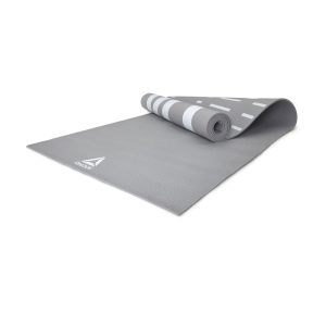 COLCHONETA YOGA MAT 4MM REVERSIBLE GRIS REEBOK 