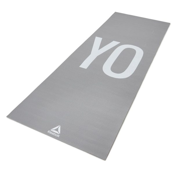 COLCHONETA YOGA MAT 4MM REVERSIBLE GRIS REEBOK  - Imagen 4