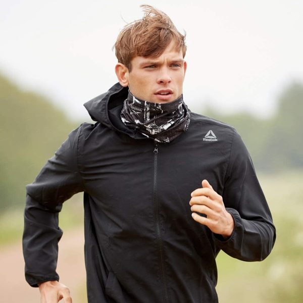Cuello térmico running Reebok gris con blanco