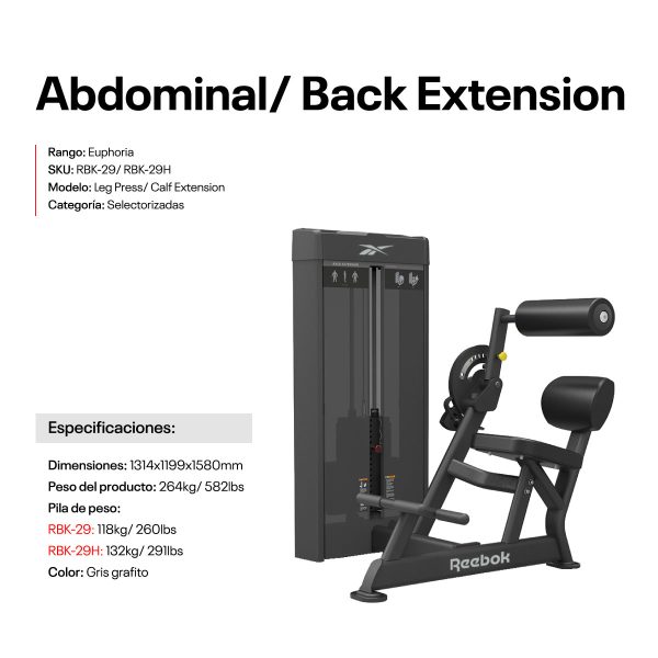 Abdominal/ Back Extension 118Kg/260LBS
