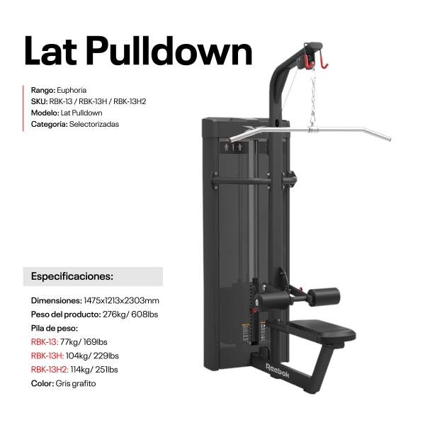 Lat Pulldown 77Kg/170LBS