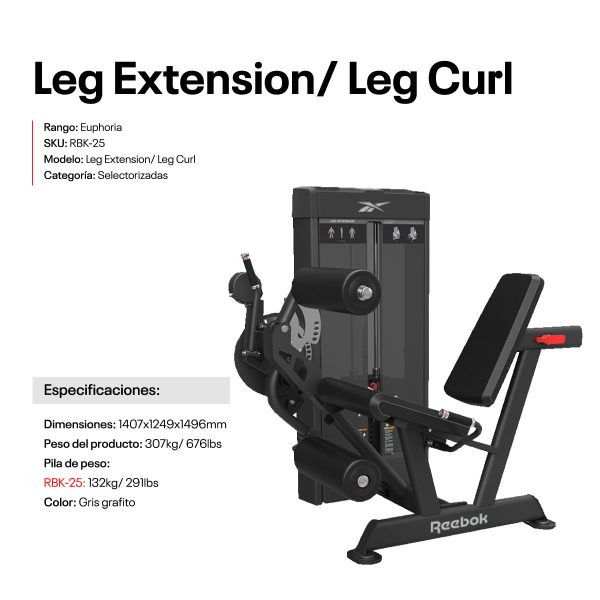 Leg Extension/ Leg Curl 132Kg/290LBS