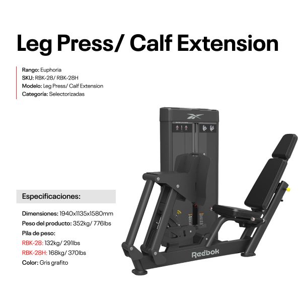 Leg Press/ Calf Extension 132Kg/290LBS