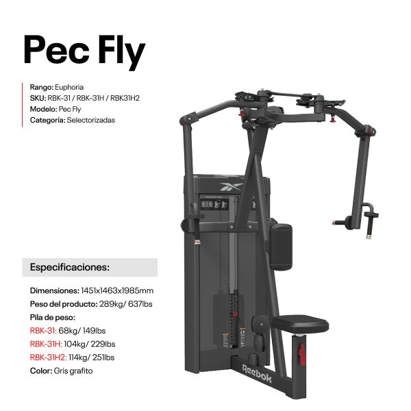 Pec Fly 114Kg/250LBS