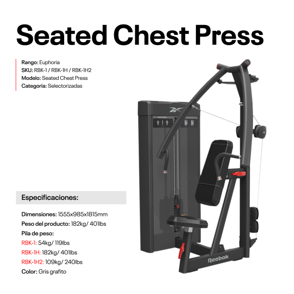 Seated Chest Press 54kg/120LBS