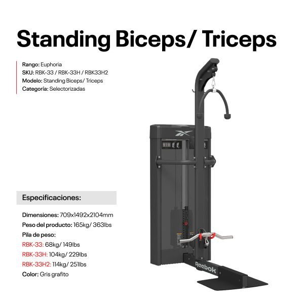 Standing Biceps/ Triceps 68Kg/150LBS