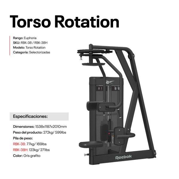 Torso Rotation 123Kg/270LBS